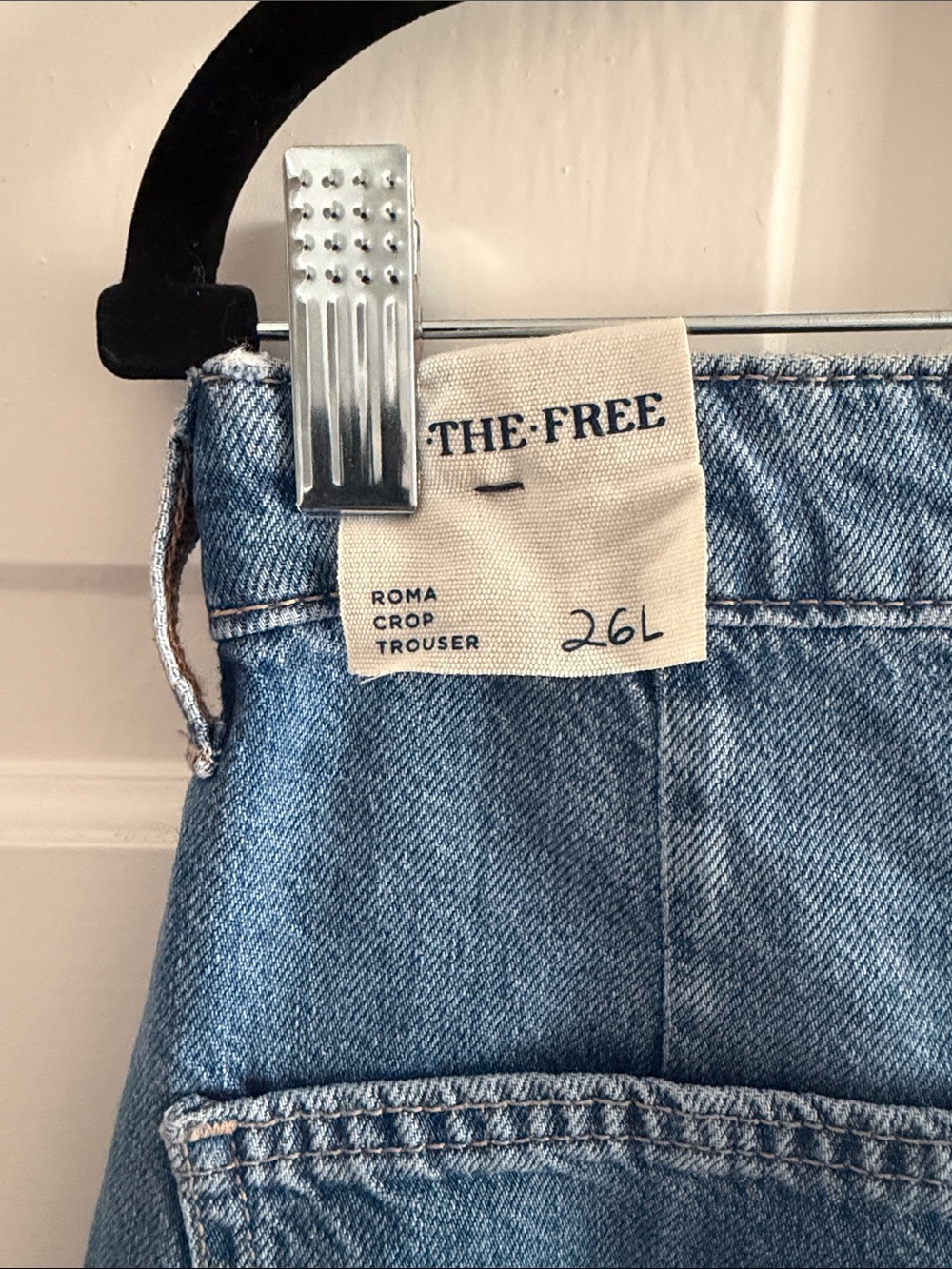 We The Free Mid-Blue Wide-Leg Cropped Denim Jeans - Picture 4 of 5